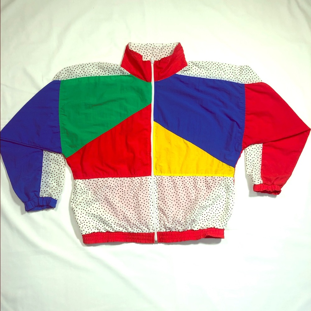 Mureli Vintage Nylon 1980s zipper jacket. Size L